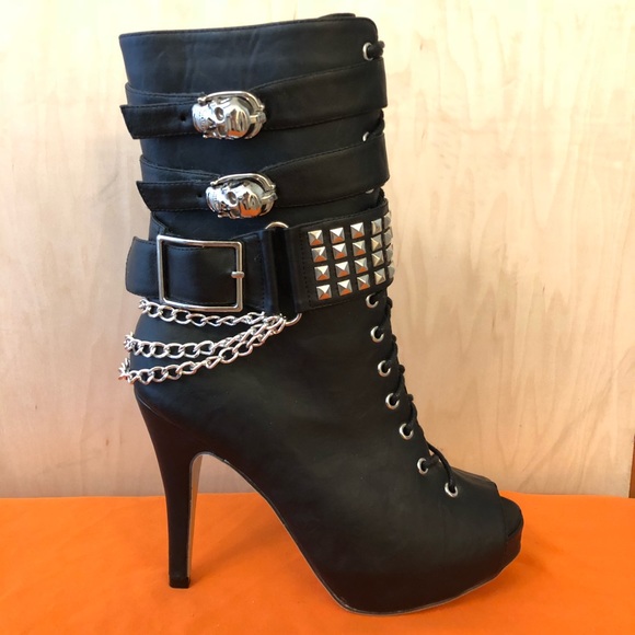 JustFab Shoes - NWOB JustFab Sexy Goth Punk Boots - Sassy and Fun